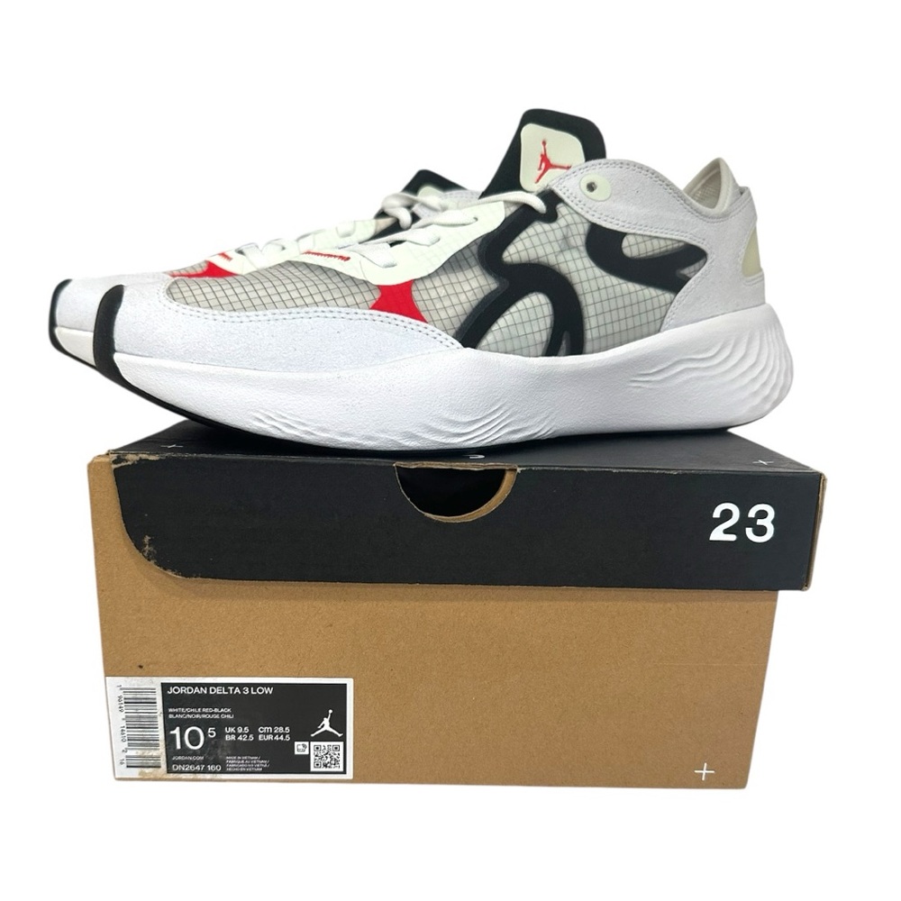 Jordan Delta 3 Low for men size 10.5 white chile red black new with box - Picture 2 of 14